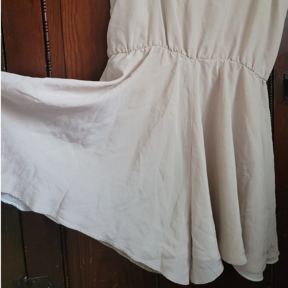 Amanda Uprichard Cream Spaghetti Strap V-Neck Elastic Waist Romper Small - Picture 10 of 10